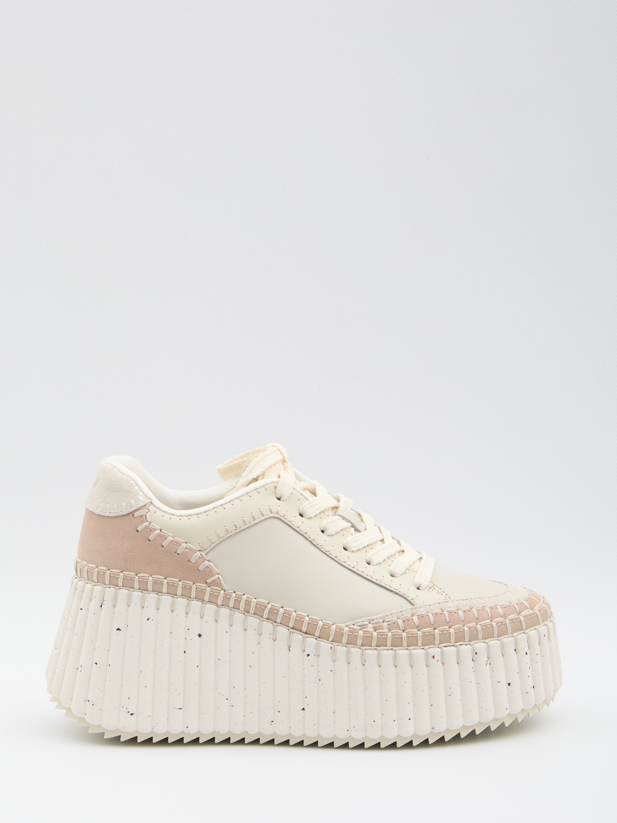 CHLOÉ Women’s Wedge Sneaker with Hand-Stitched Detailing - Heel Height: 8 cm
