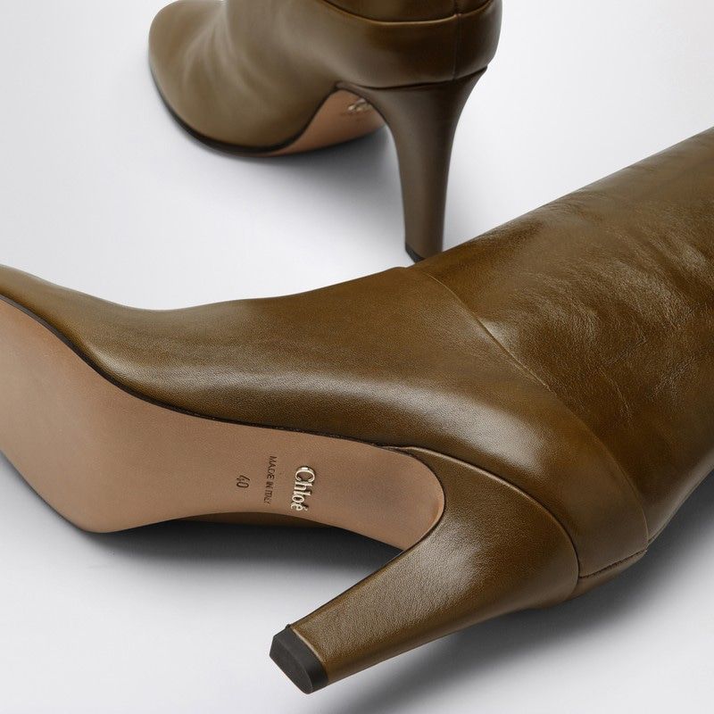 CHLOÉ Vintage-Effect Leather High Boots for Women