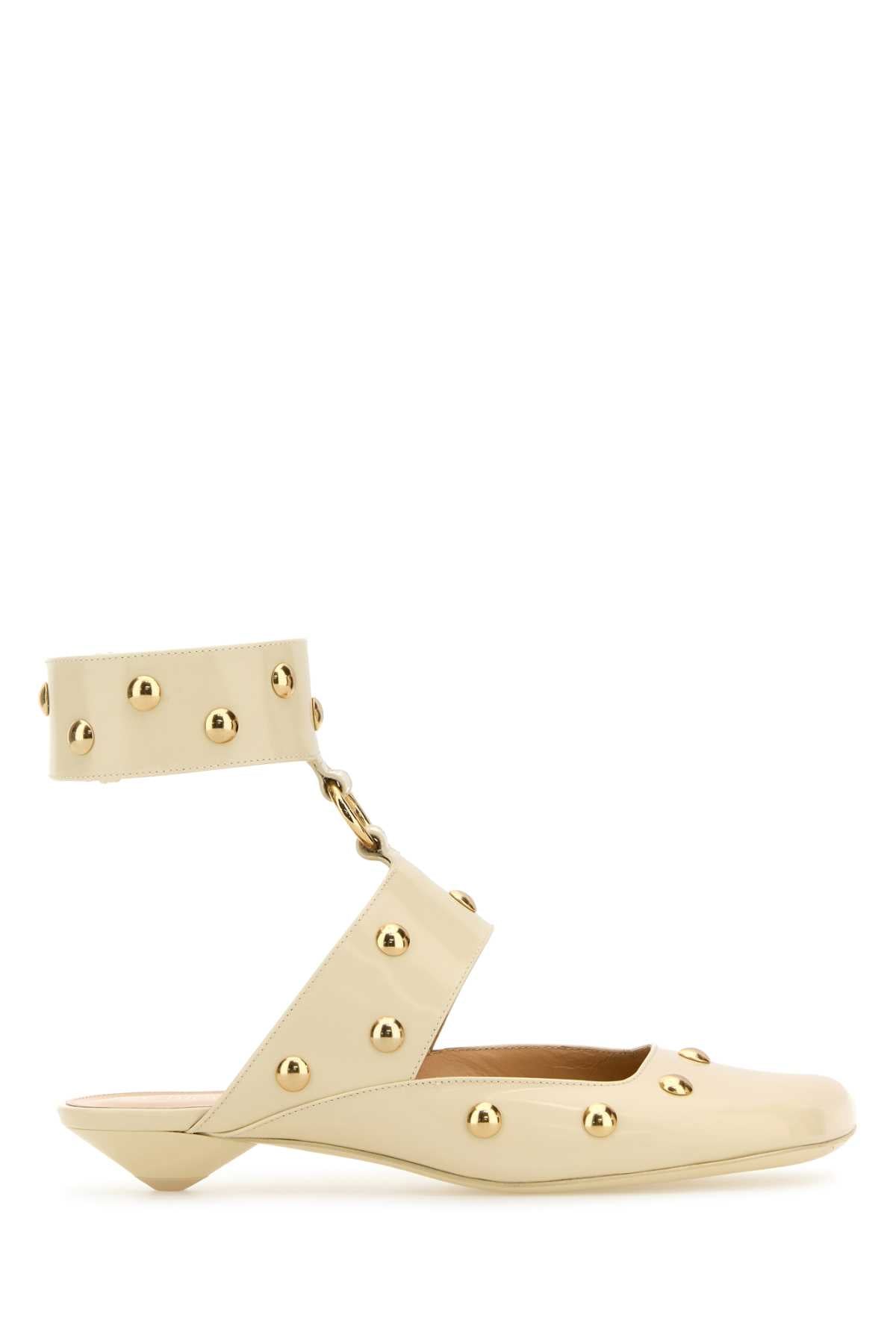 CHLOÉ Ivory Leather Jade Sabot Pumps for Women