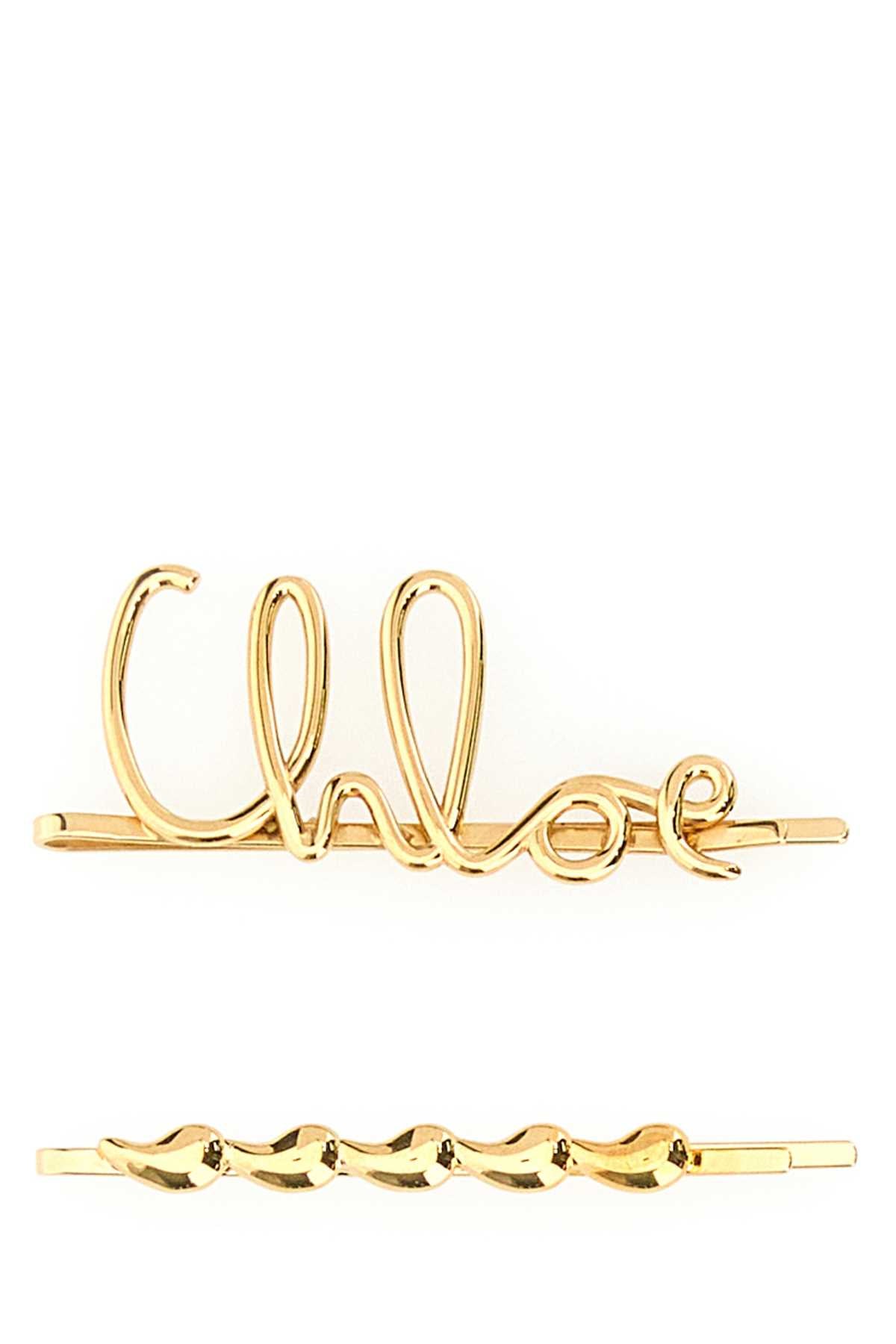 CHLOÉ Iconic Gold Metal Hair Clips