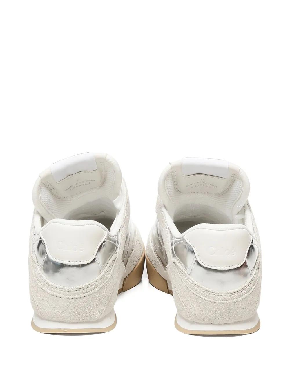 CHLOÉ Metallic-Panelled Kick Sneakers for Women - Size 9