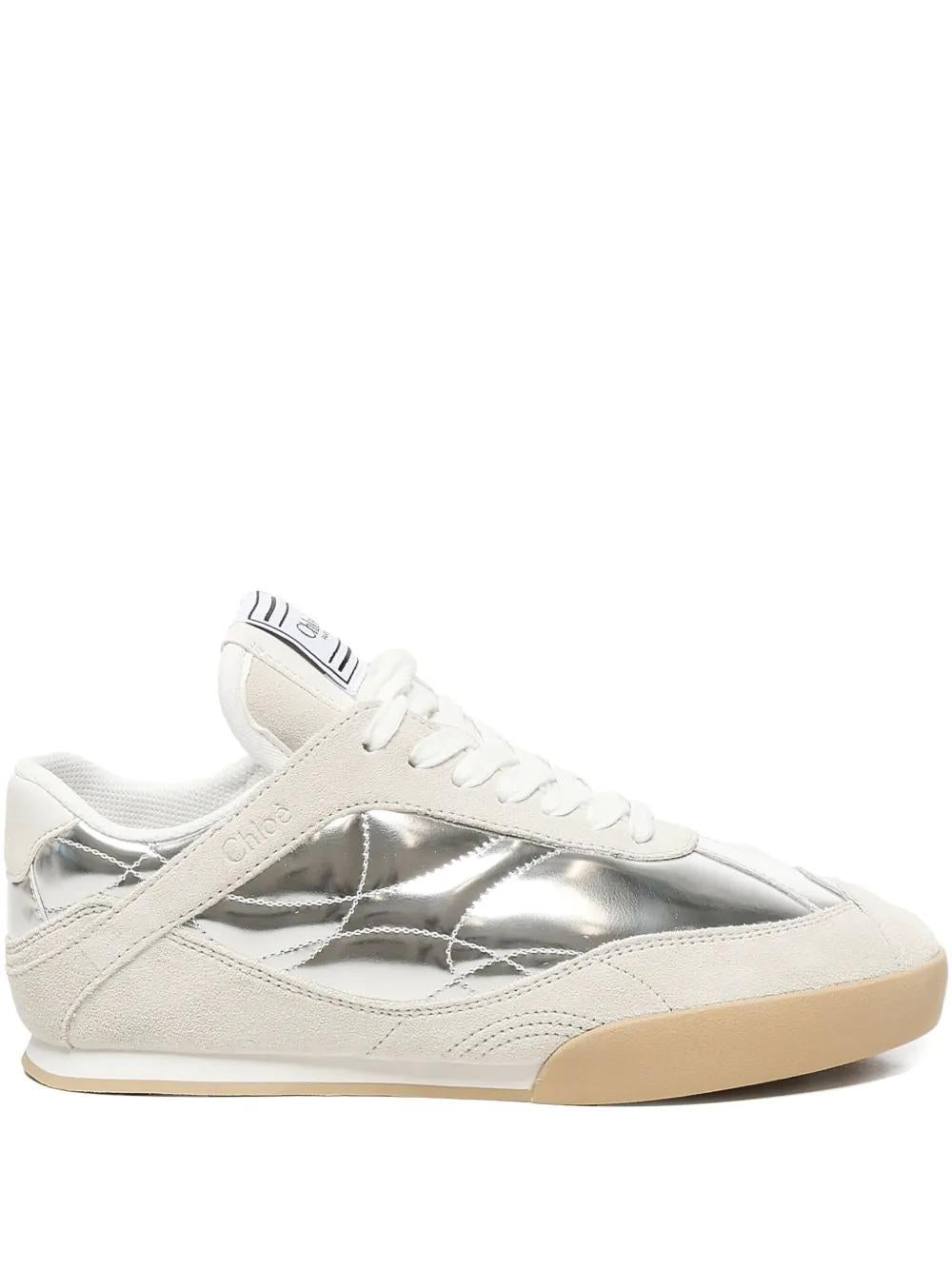 CHLOÉ Metallic-Panelled Kick Sneakers for Women - Size 9