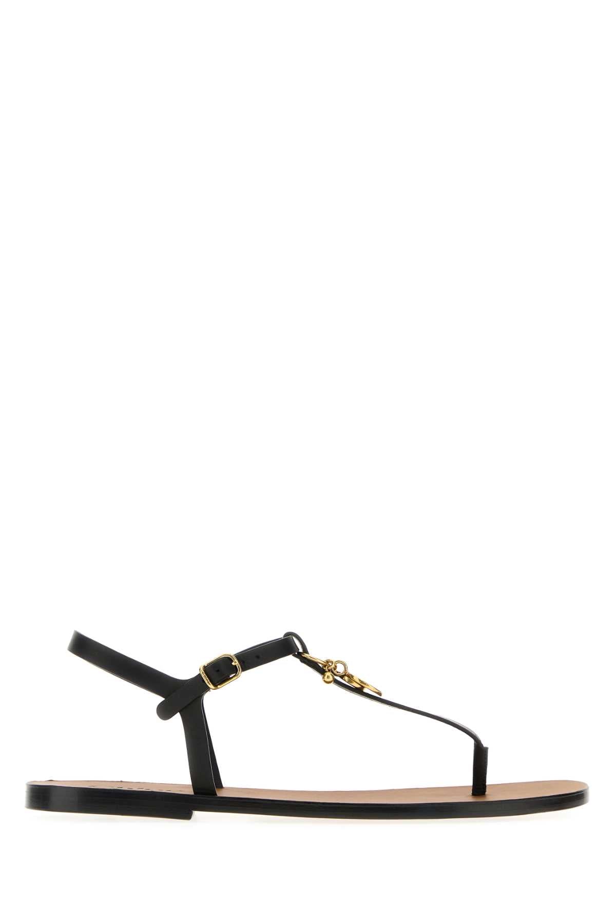 CHLOÉ Leather Charms Thong Sandals - Size 12S