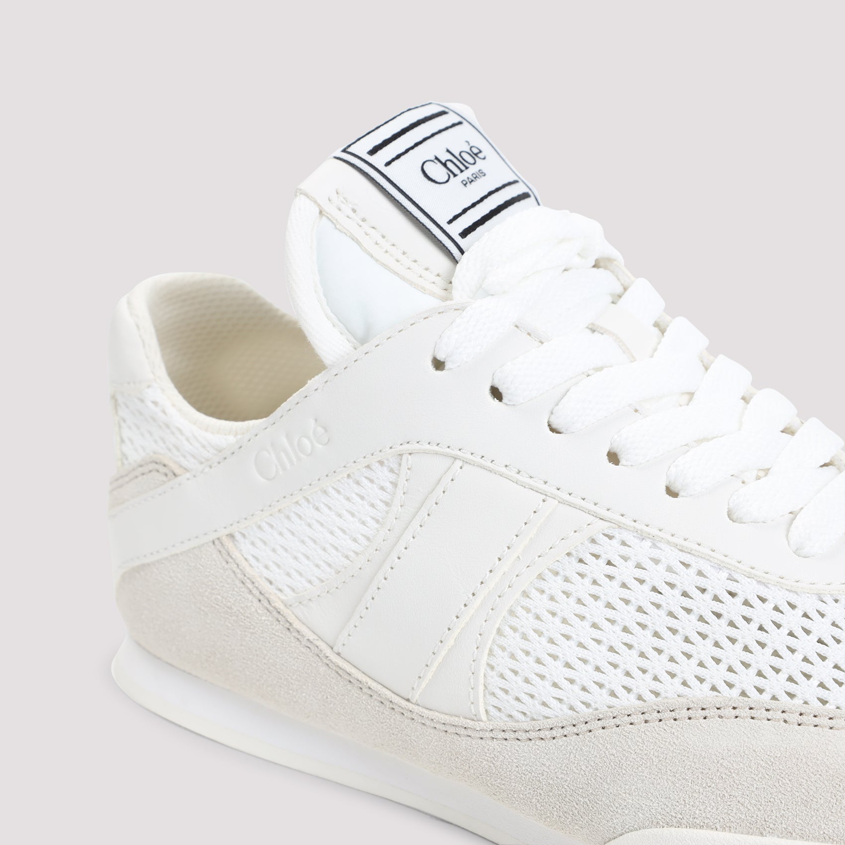 CHLOÉ Kick Suede and Recycled Tissue Sneakers