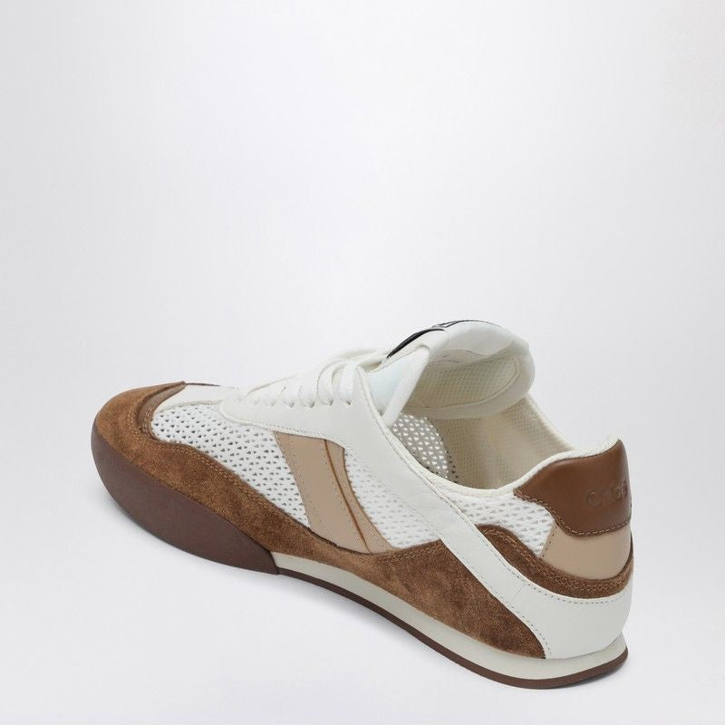 CHLOÉ Kick Fashion Sneakers in Mesh and Suede Leather