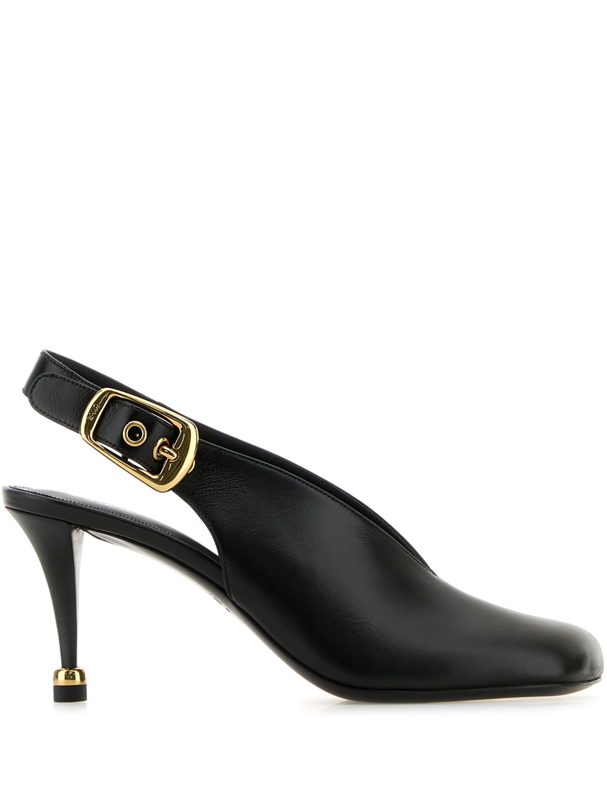 CHLOÉ Slingback Pump with Buckle and Gold Finish Heel