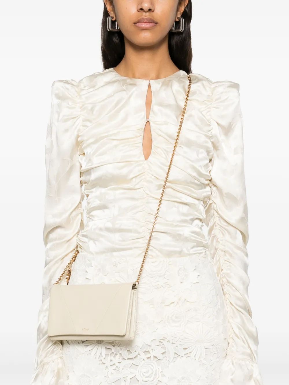 CHLOÉ Mini Wallet on Chain with Logo Detail