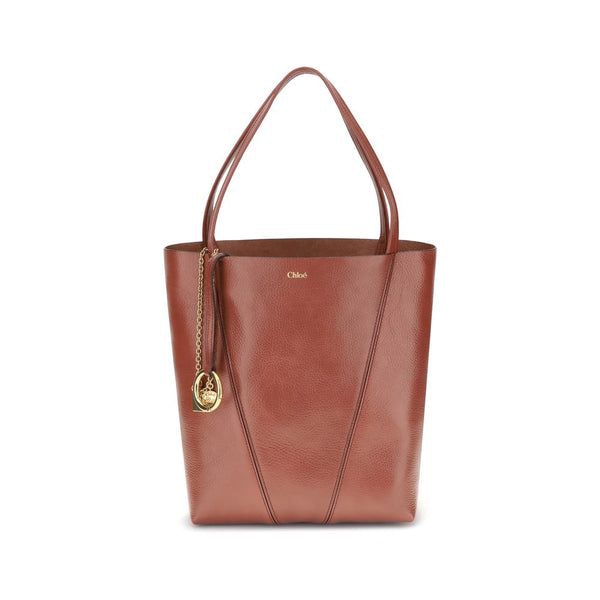 CHLOÉ Mini Grained Leather Spin Tote Handbag