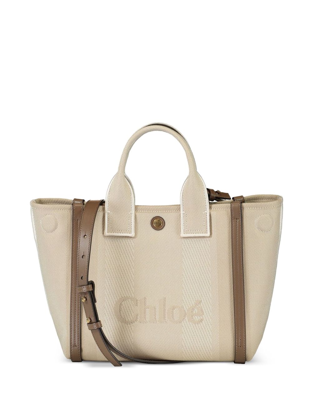 CHLOÉ Mini Striped Canvas Tote Handbag
