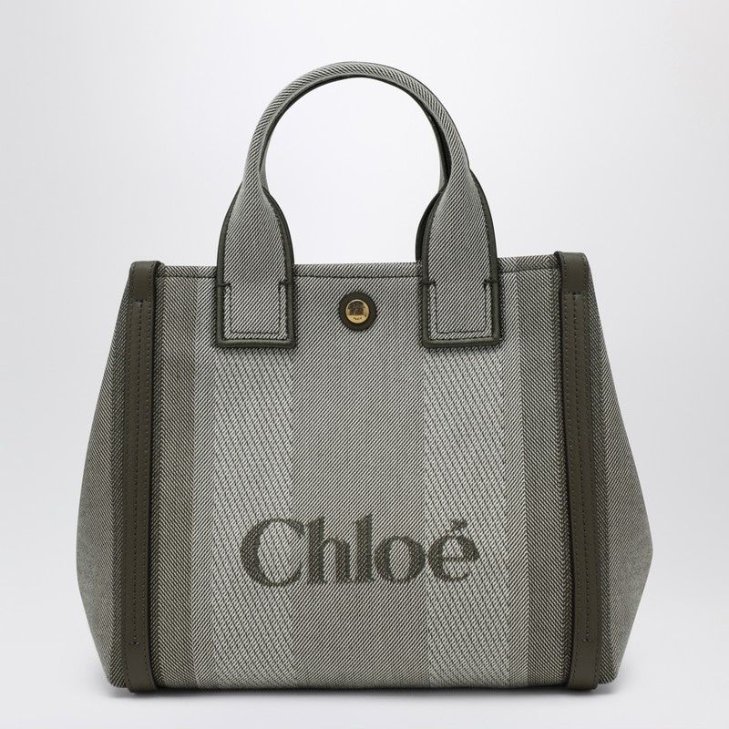 CHLOÉ Mini Striped Canvas Tote Handbag