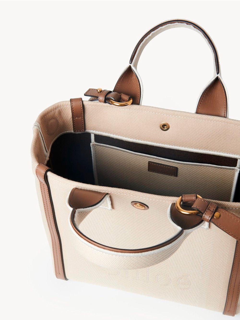 CHLOÉ Mini Canvas Carry Tote Handbag