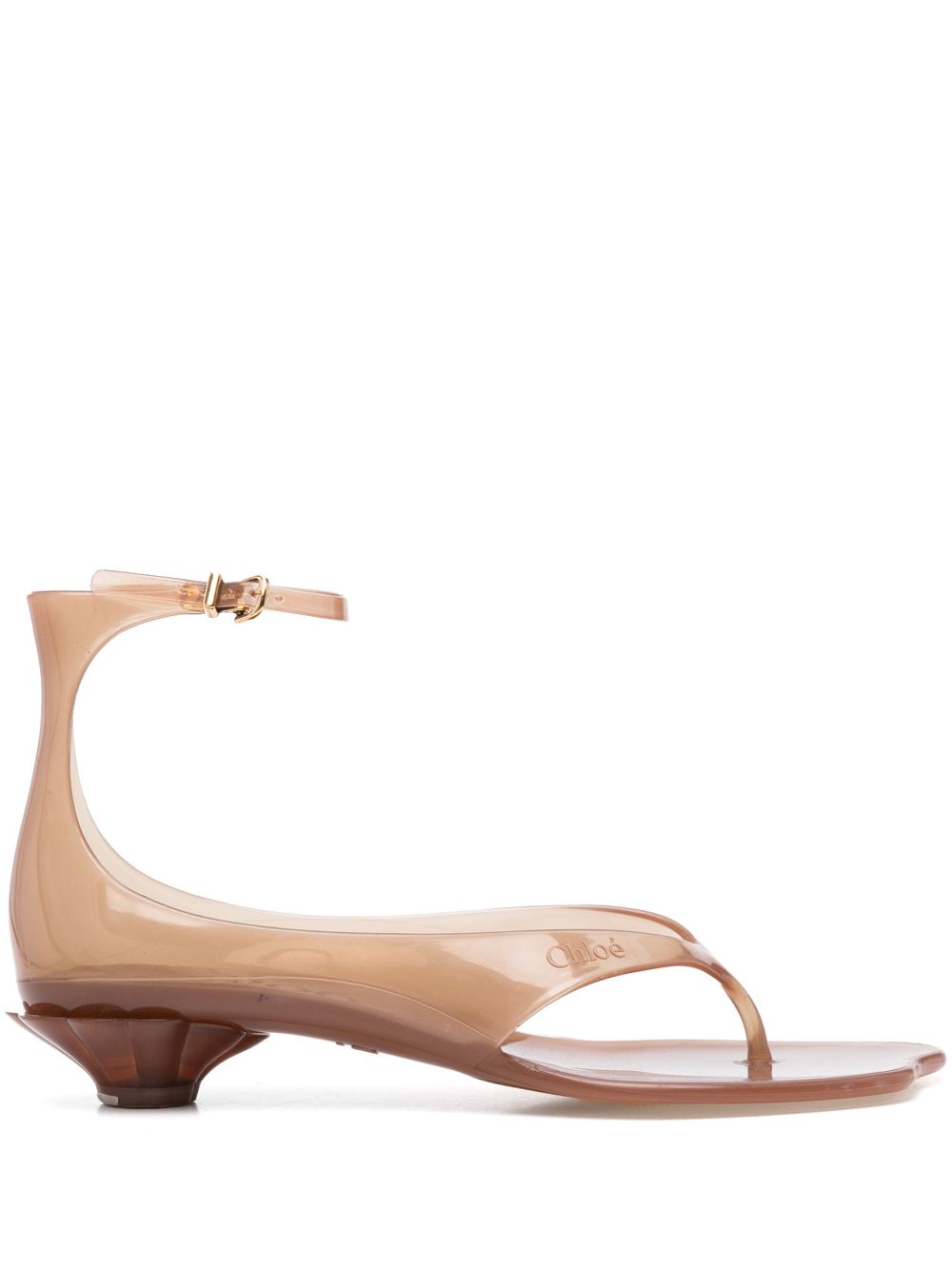 CHLOÉ Women’s Kitten Heel Buckle-Fastening Jelly Sandals