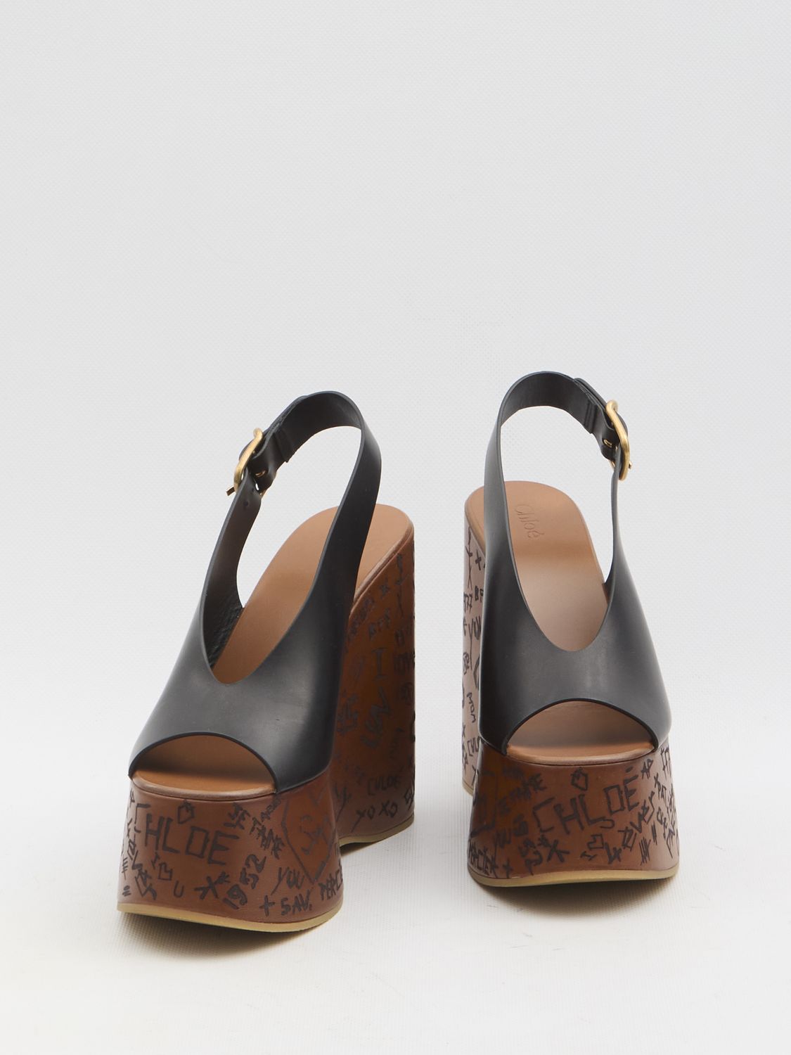CHLOÉ High-Style Leather Maxime Wedges