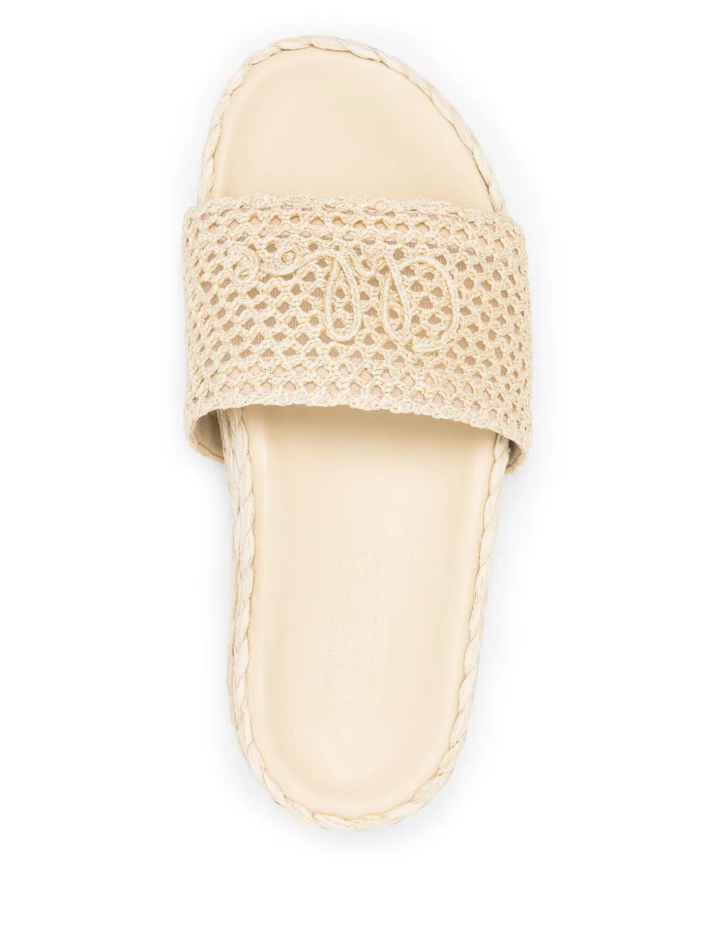 CHLOÉ Natural Crochet and Esparto Sandals