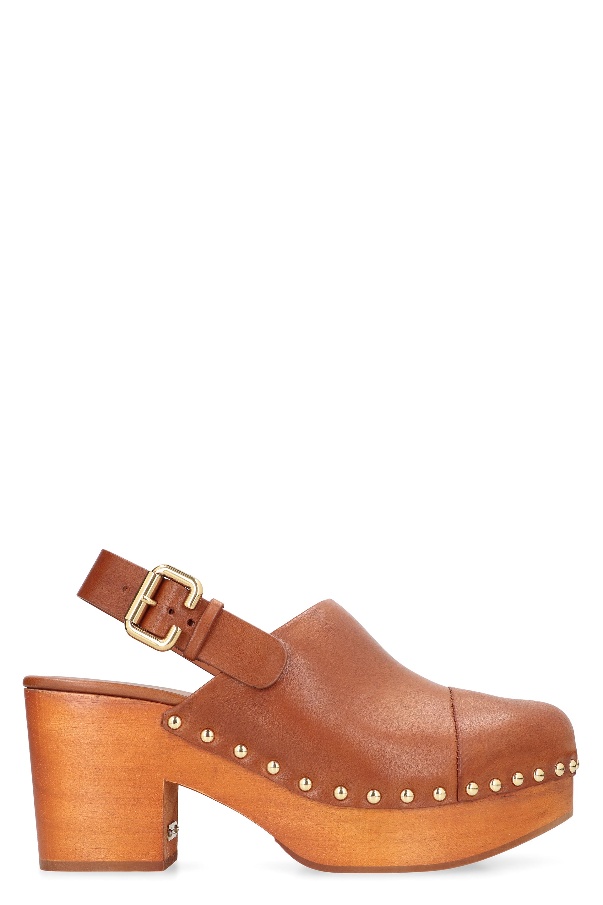 CHLOÉ Platform Clogs with Adjustable Ankle Strap - 8 CM Heel