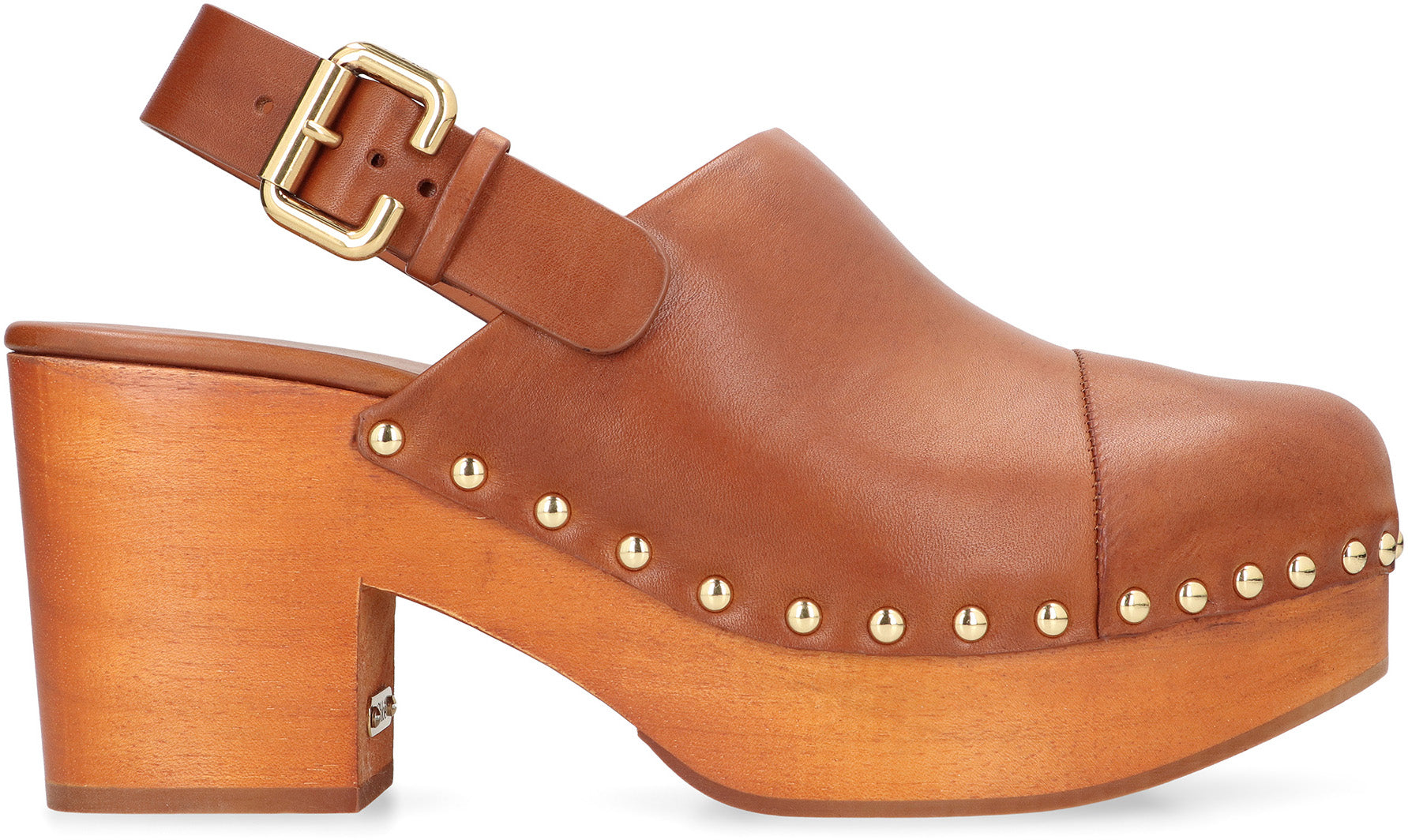 CHLOÉ Platform Clogs with Adjustable Ankle Strap - 8 CM Heel