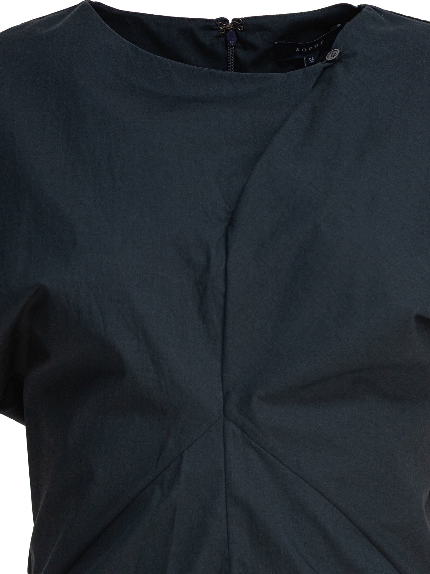 SOEUR Elegant Fitted Blouse with High Collar for Women