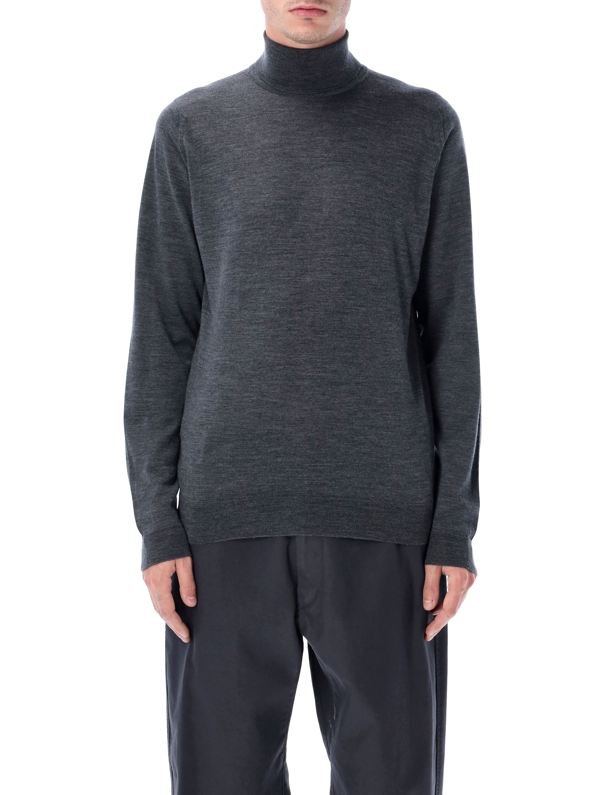 JOHN SMEDLEY Extra Fine Merino Wool Roll Neck Jumper - Size L