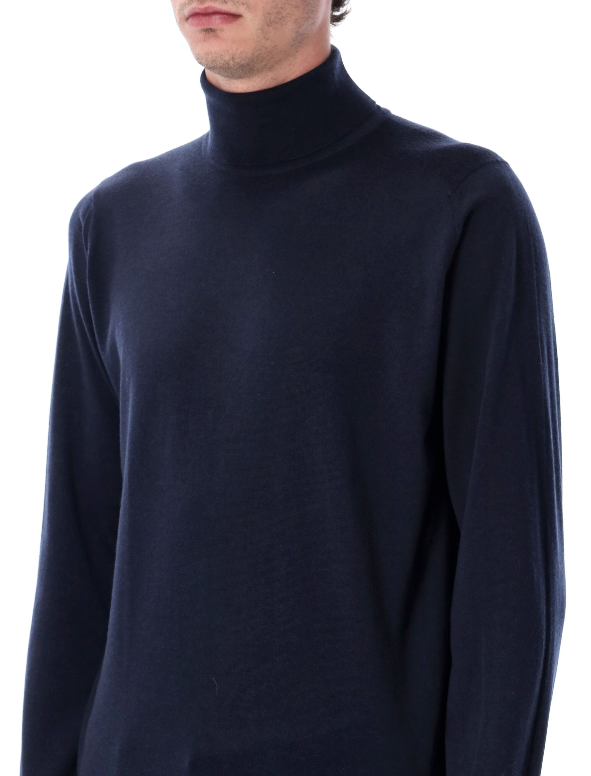 JOHN SMEDLEY Men's Fine Merino Wool Roll Neck Jumper - Size L