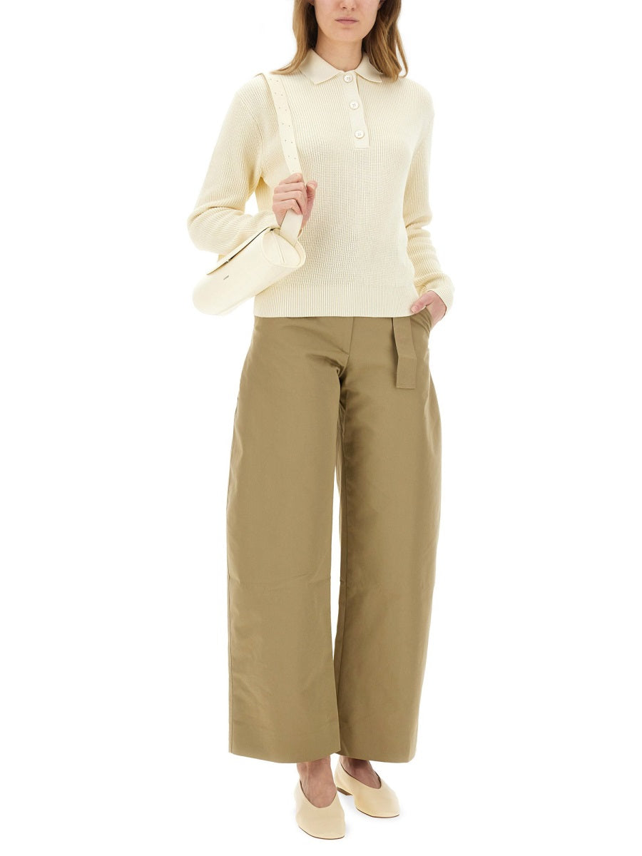 STUDIO NICHOLSON Regular Fit Knit Polo Shirt - Women's Size 6