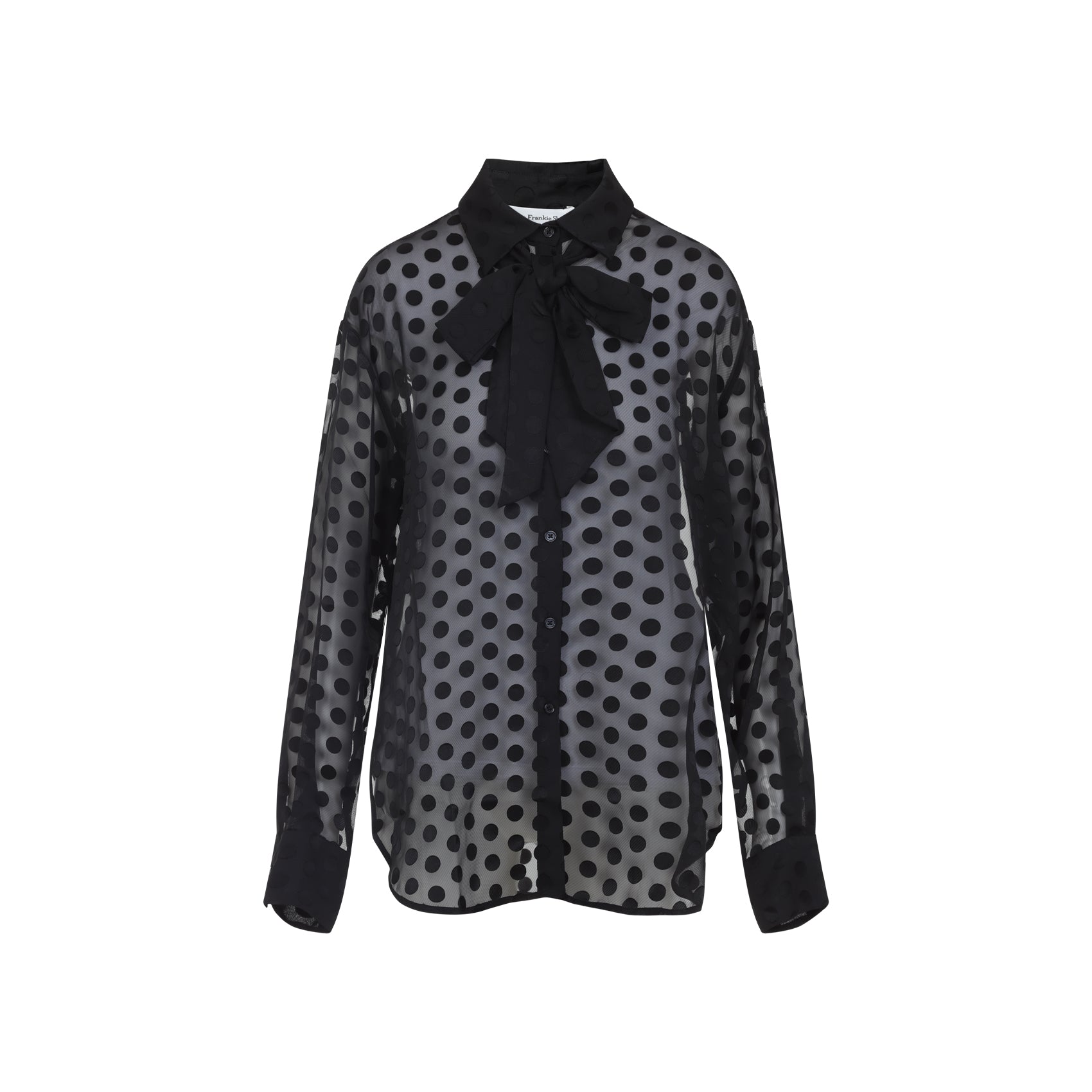 THE FRANKIE SHOP Sheer Tie-Neck Shirt with Pointed Collar - SS26