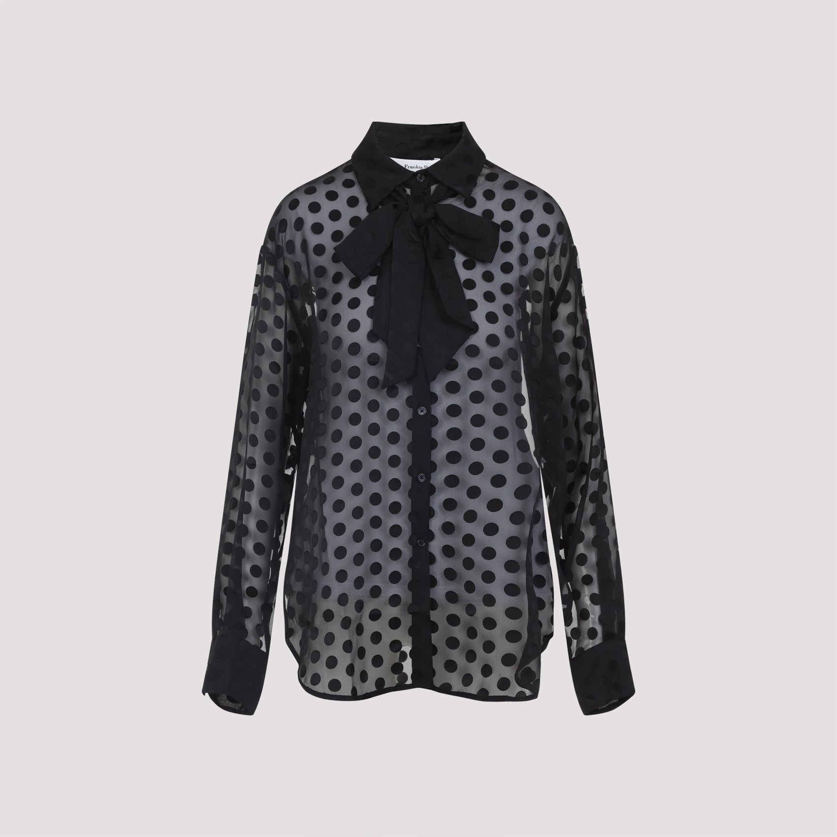 THE FRANKIE SHOP Sheer Tie-Neck Shirt with Pointed Collar - SS26