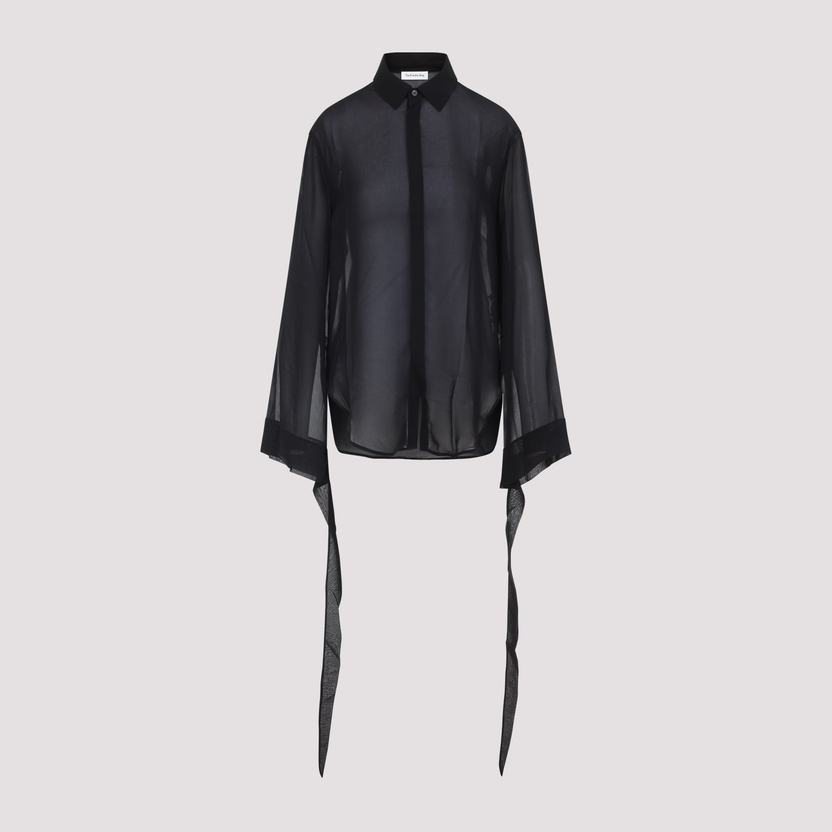 THE FRANKIE SHOP Sheer Chiffon Tie Cuff Shirt