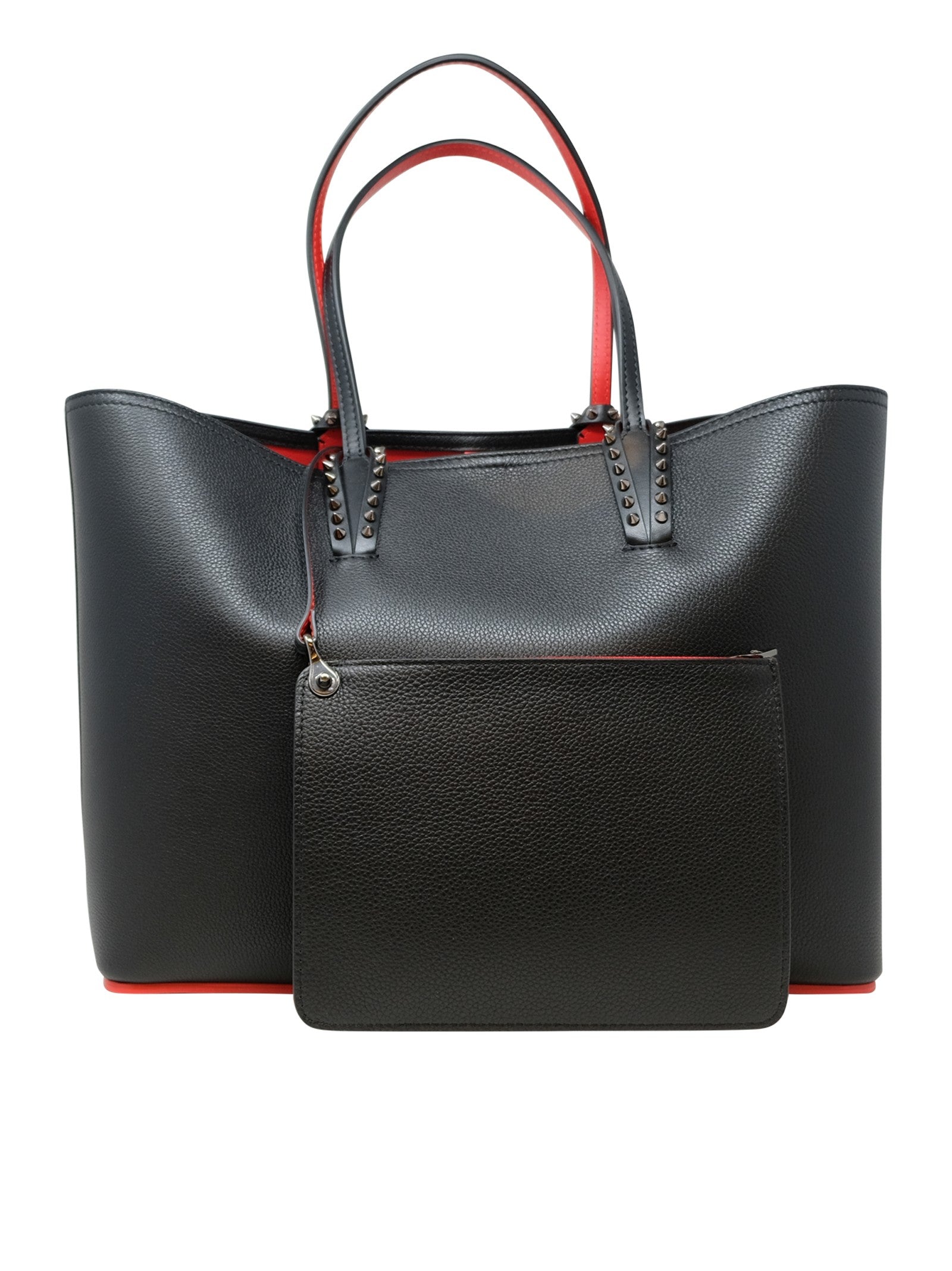 CHRISTIAN LOUBOUTIN Elegant Leather Cabata Handbag - 30.5x49x14 cm
