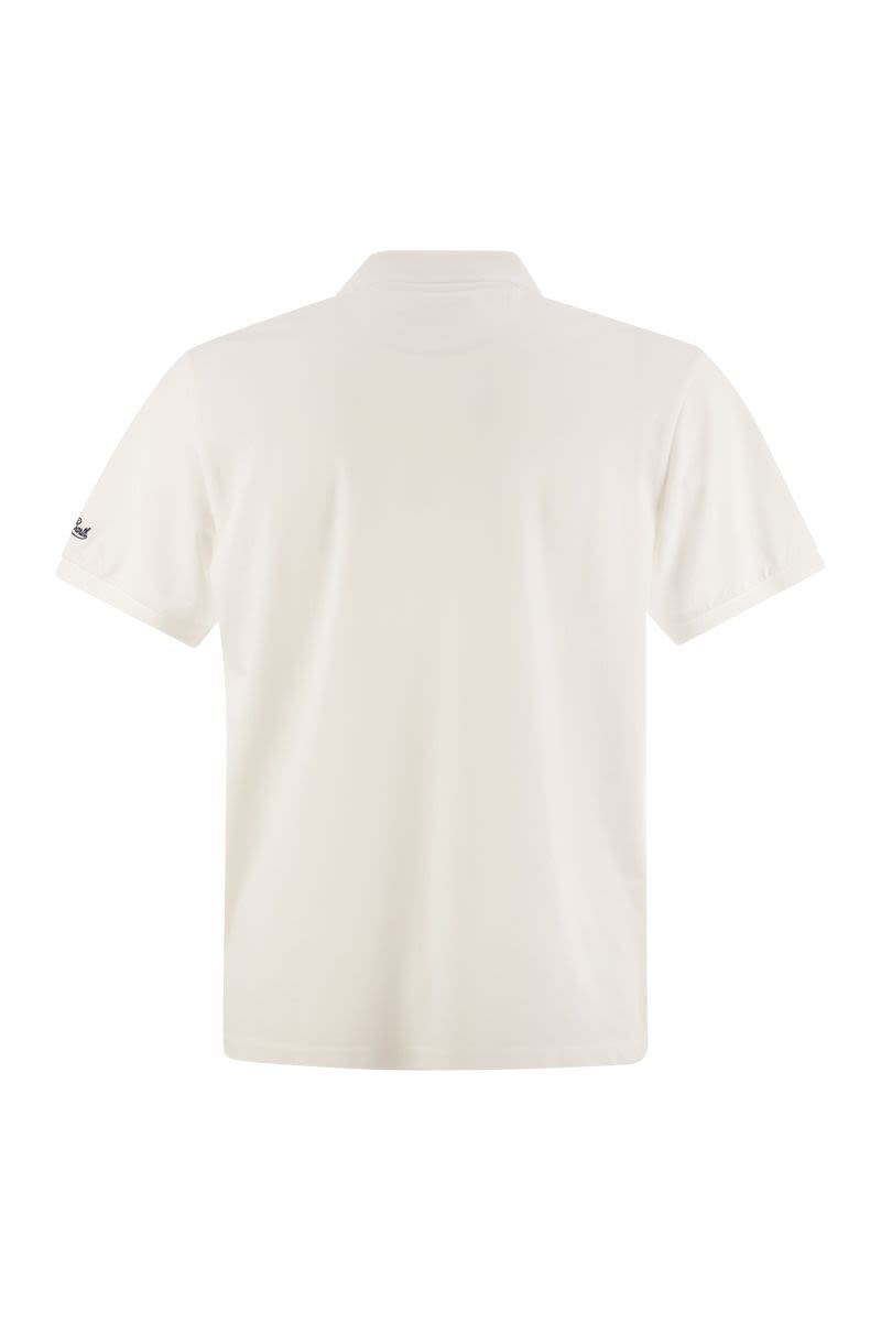 MC2 SAINT BARTH Men's Stretch Cotton Polo Shirt - Buttonless Collar
