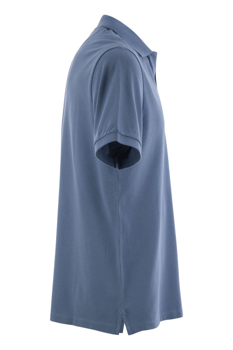 MC2 SAINT BARTH Men's Stretch Cotton Polo Shirt with Buttonless Collar