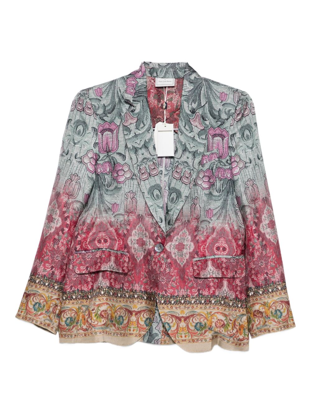 PIERRE LOUIS MASCIA Floral Pattern Silk Single-Breasted Jacket