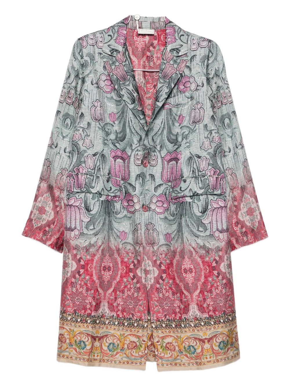 PIERRE LOUIS MASCIA Silk Printed Single-Breasted Jacket