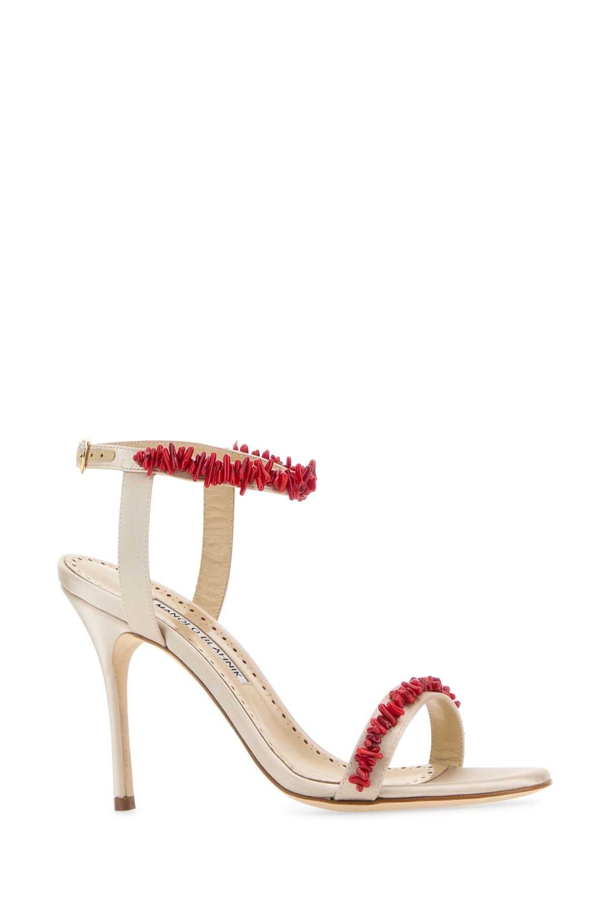 MANOLO BLAHNIK Elegant Satin Cienzan Sandals for Women