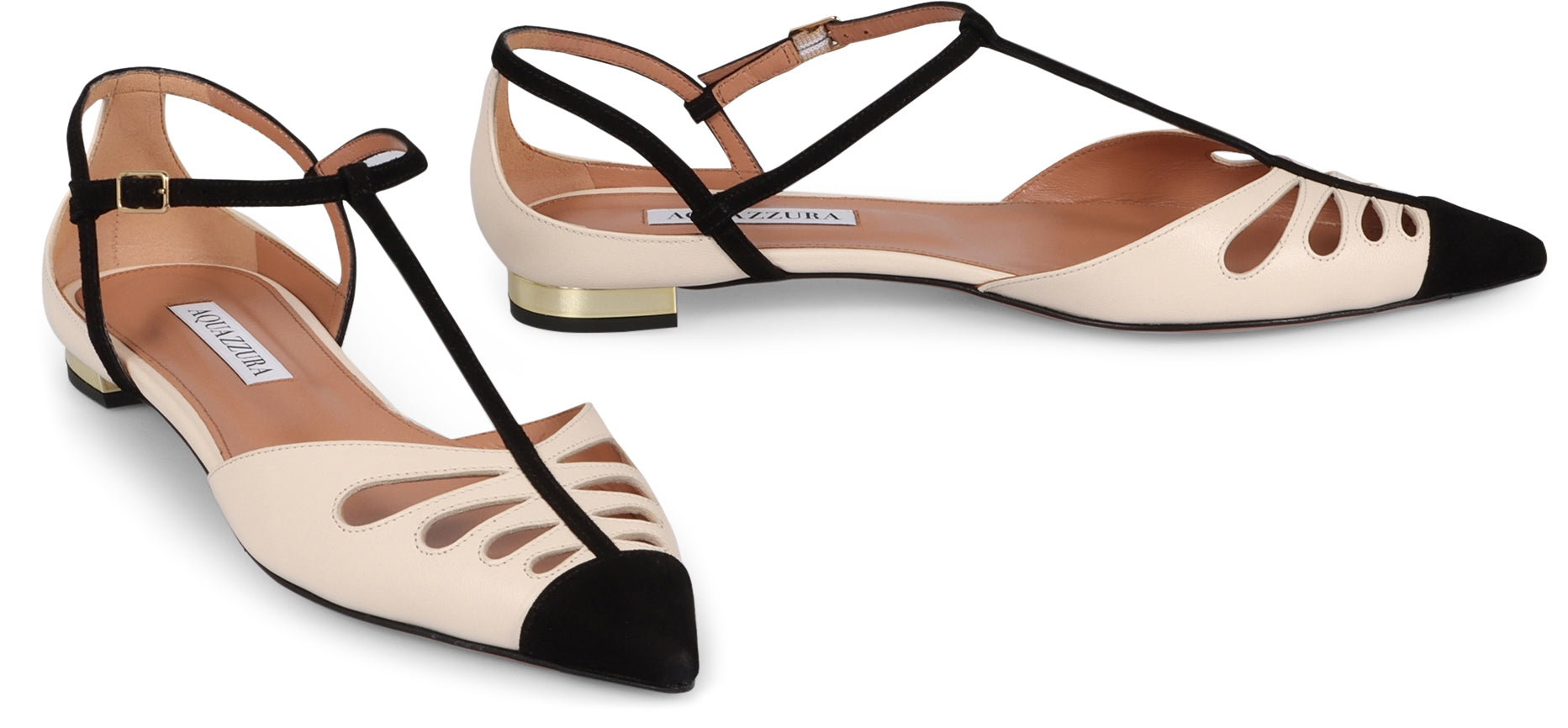 AQUAZZURA Camille Leather Ballet Flats