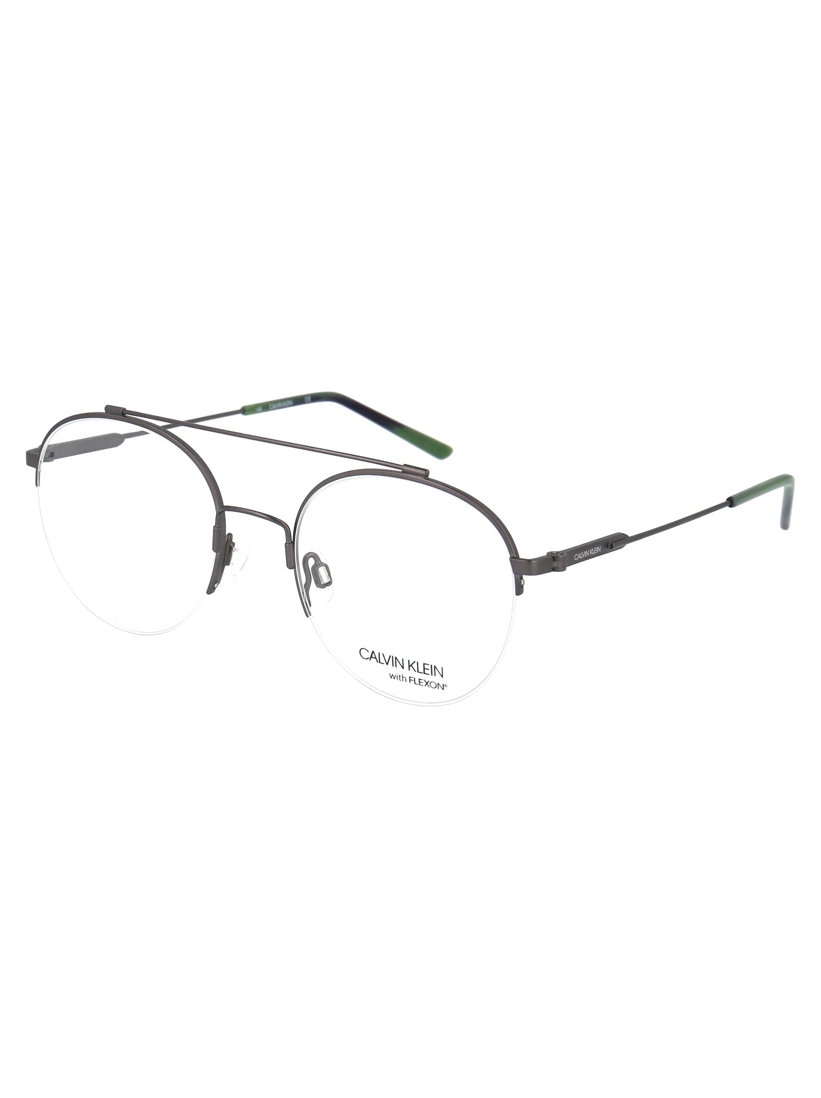 CALVIN KLEIN Satin Gunmetal Metal Optical Glasses for Women