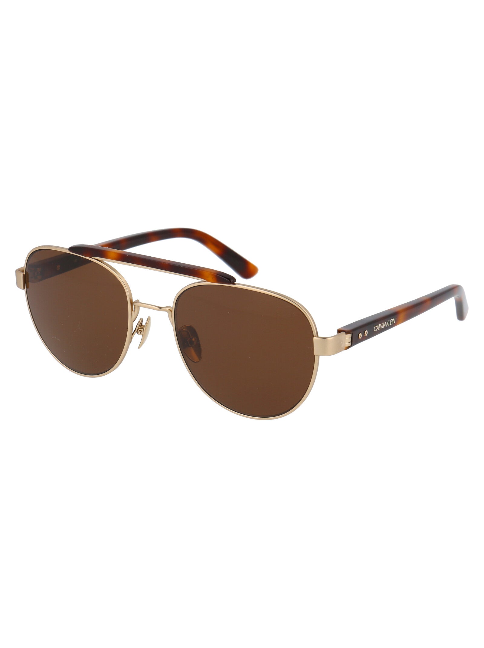 CALVIN KLEIN Soft Tortoise Metal Sunglasses for Women