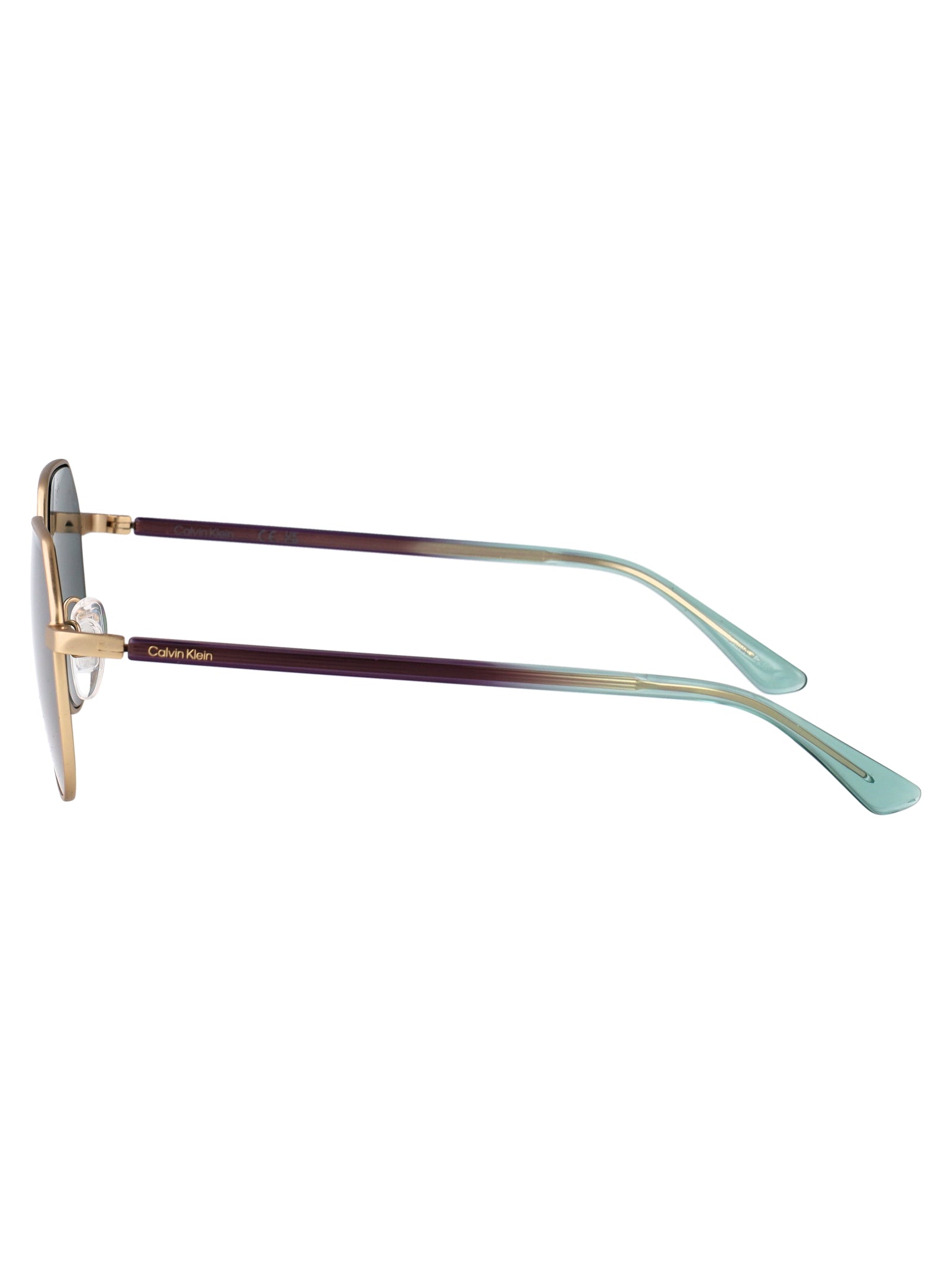 CALVIN KLEIN Matte Gold Metal Sunglasses