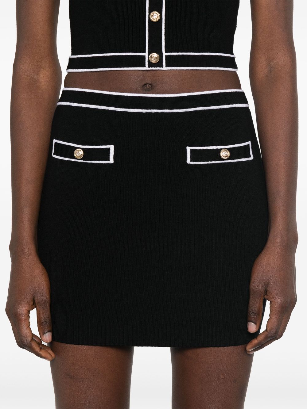 ALICE + OLIVIA Women's Cotton Mini Skirt with Concealed Fastening