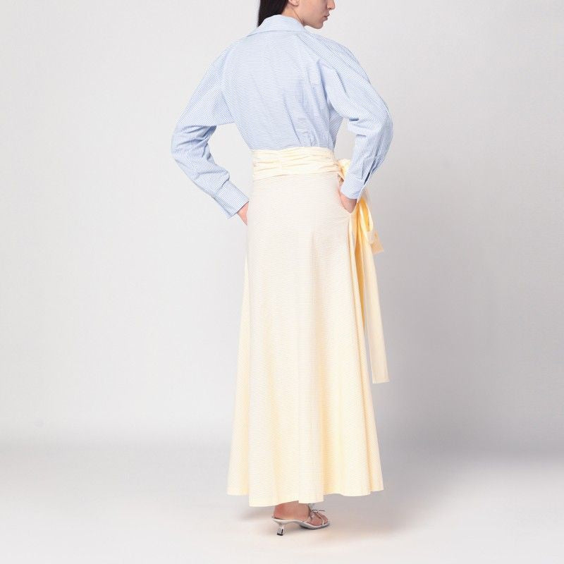 BERNADETTE Mini Shirt Dress with Wide Skirt and Bow Detail