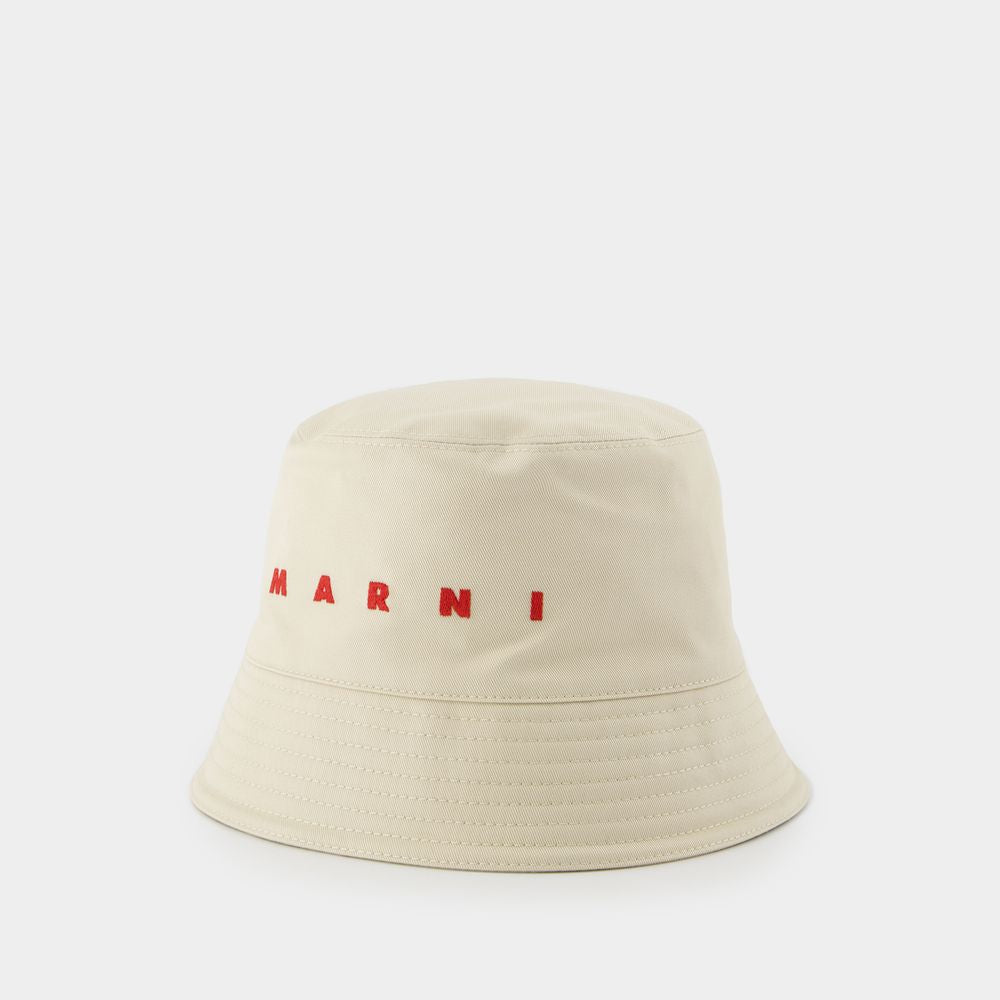 MARNI Men's Woven Bucket Hat for SS25