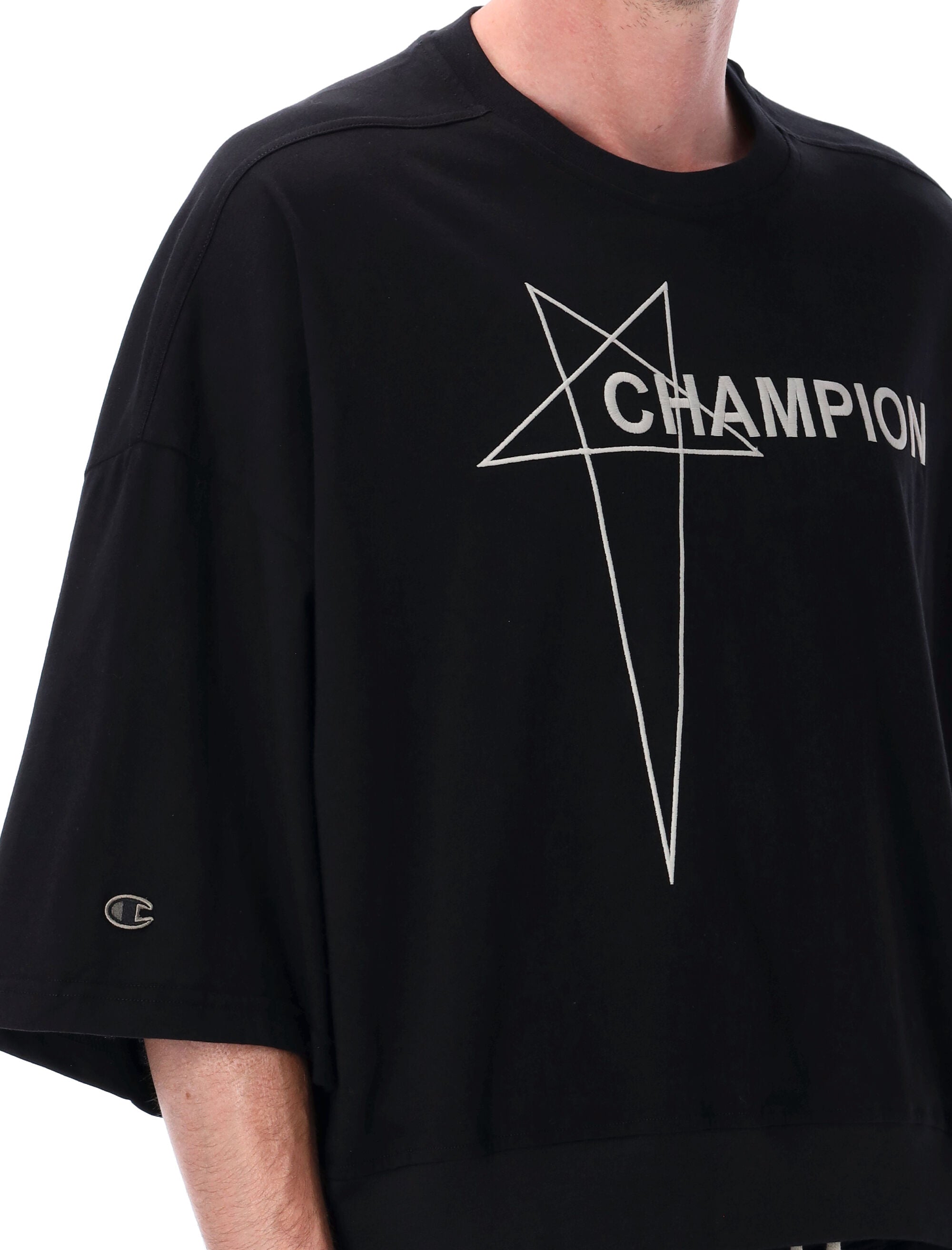 RICK OWENS X CHAMPION Cropped Mini T-Shirt for Men