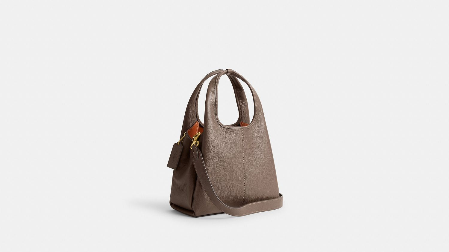 COACH Polished Pebble Leather Wool Shoulder Bag