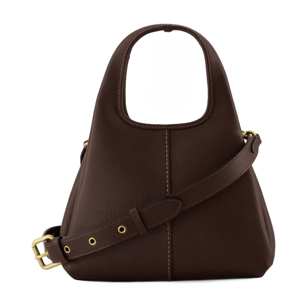 COACH Polished Pebble Leather Wool Shoulder Bag