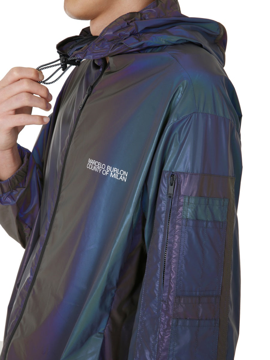 MARCELO BURLON Men's Wind Jacket with Hood - FW20 Collection