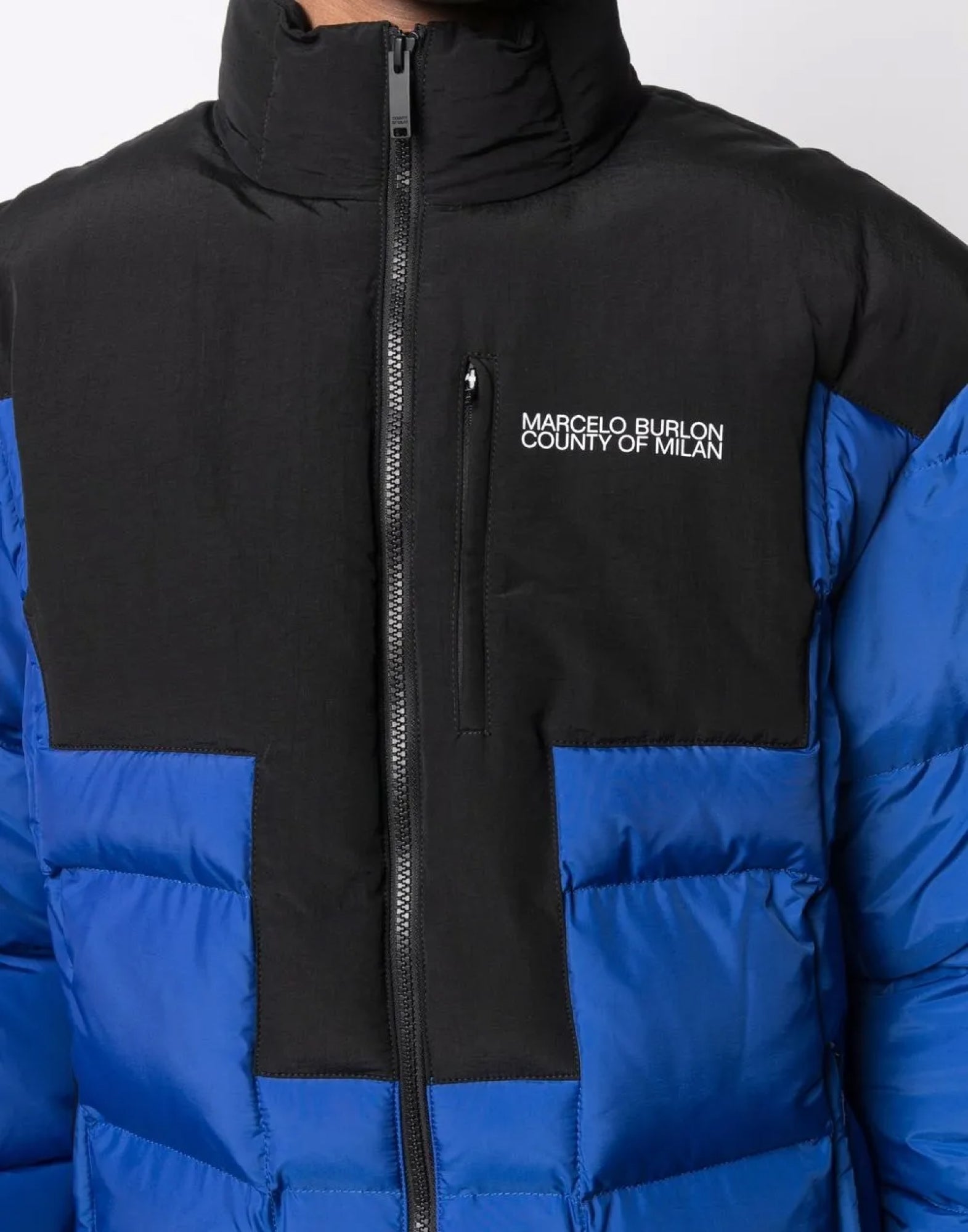 MARCELO BURLON Cross Block Logo Down Jacket - Men's Outerwear