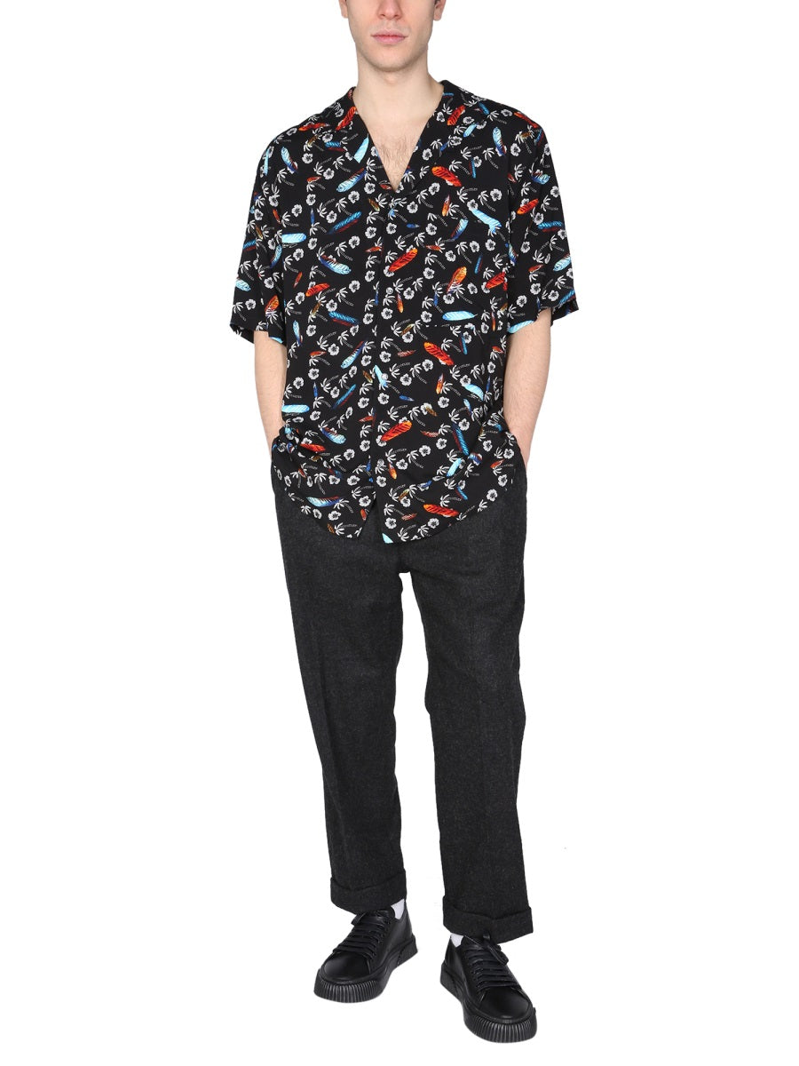 MARCELO BURLON Classic Collar Hawaiian Shirt for Men