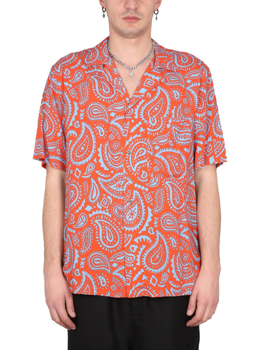 MARCELO BURLON Paisley Bowling Collar Shirt for Men