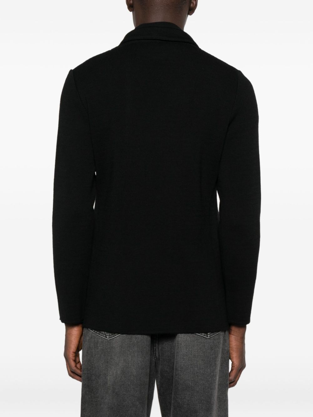 LARDINI Wool Knit Double-Breasted Jacket