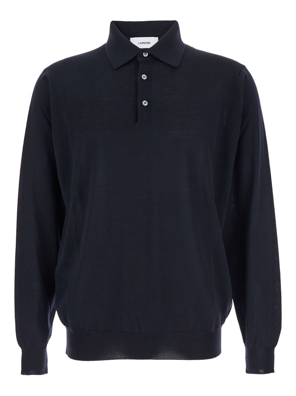 LARDINI Men's Long Sleeve Wool Polo Shirt