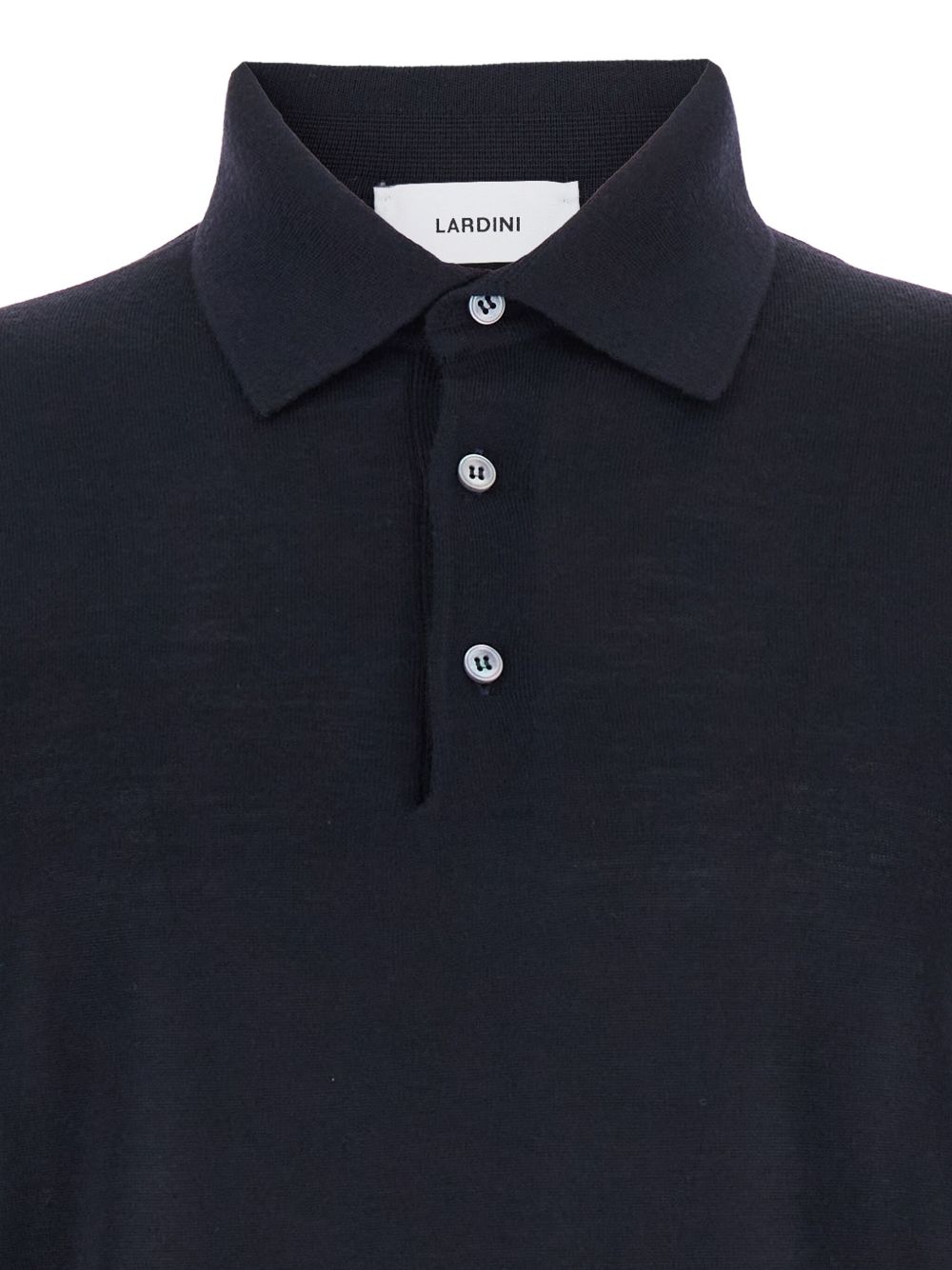 LARDINI Men's Long Sleeve Wool Polo Shirt